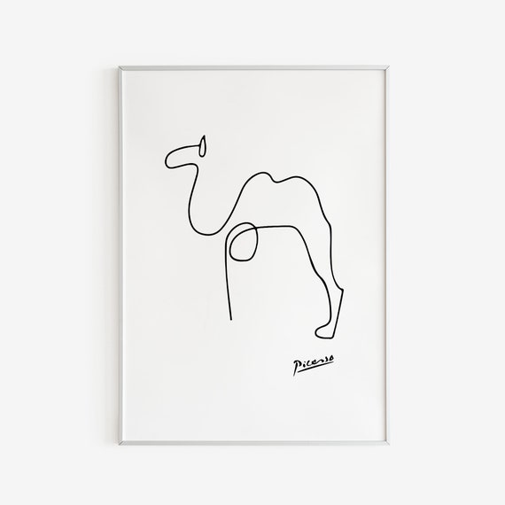 Camel Line Art By Picasso Wall Art Print Perfect Minimalist Wall Decor Camel Line Art By Picasso Wall Art Print Perfect Minimalist Wall Decor