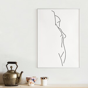 Female Nude Line Art,minimal Line Drawing Woman, Minimalist Printable