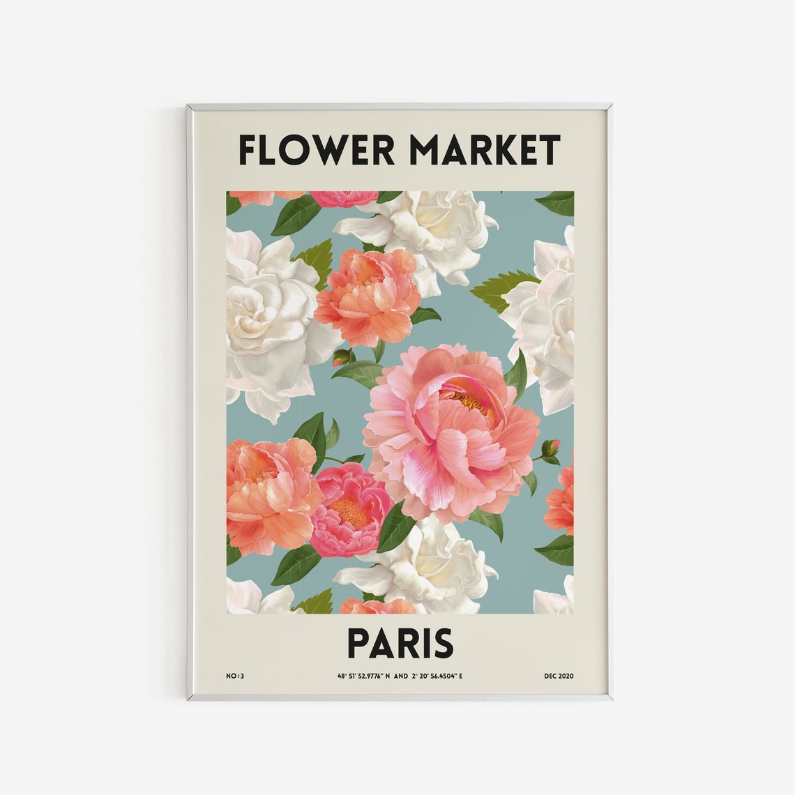 Flower Market Paris French Wall Art Flower Print Peony | Etsy