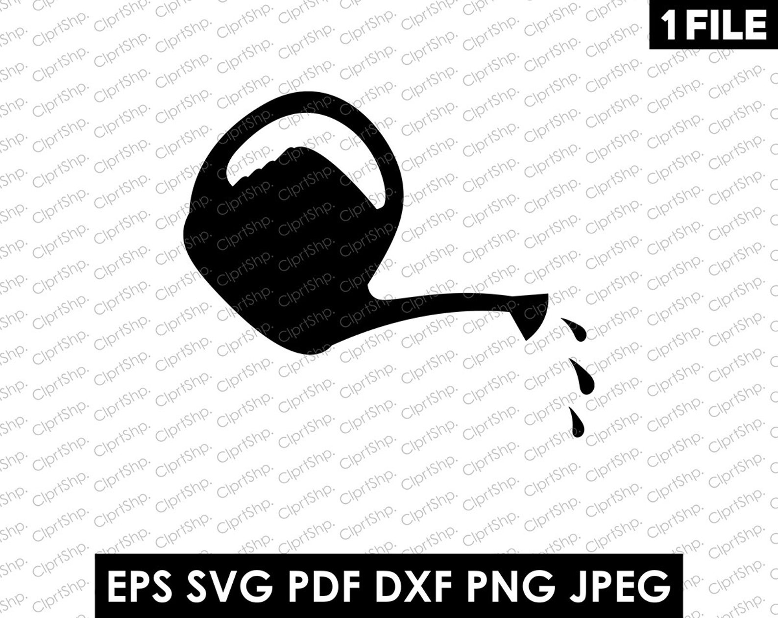 Watering Can Silhouette Clipart Gardening Can SVG Watering Etsy India