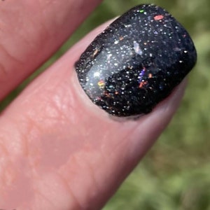 PIECES OF ME - black nail dip, flake nail dip, shimmer nail dip, nail tech gifts, neutral dip powder, nail artist gifts, flakies, dark nails