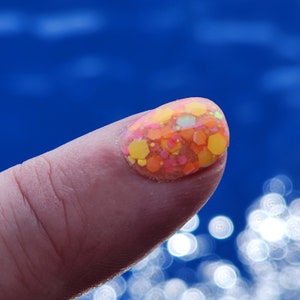 ISLAND iN THE SUN - neon nail dip, glitter dip powder for nails, glitter mix dip powder, chunky glitter, dipping powder, dip nail, acrylic