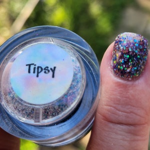 TIPSY - glitter nail dip, glitter dip powder for nails, glitter mix dip powder, spring glitter, dipping powder, dip nail, acrylic, purple