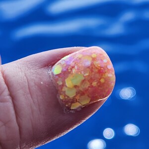 WALKING ON SUNSHINE - neon nail dip, glitter dip powder for nails, glitter mix dip powder, chunky glitter, dipping powder, dip nail, acrylic