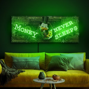 Million dollars neon sign, Dollar neon, Money never sleeps neon, Dollar neon art, Dollar light sign,Money neon,Money wall art,Dollar pop art