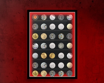 Coin display case, Coin display cabinet, Coin display stand, Coin display shelf, Coin display frame, Coin display holder, Coin display army