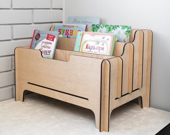 Estantería para niños pequeños Montessori, Librería portátil para decoración de guardería, Muebles para sala de juegos para niños, Estante de exhibición para guardería, Soporte para libros de estante