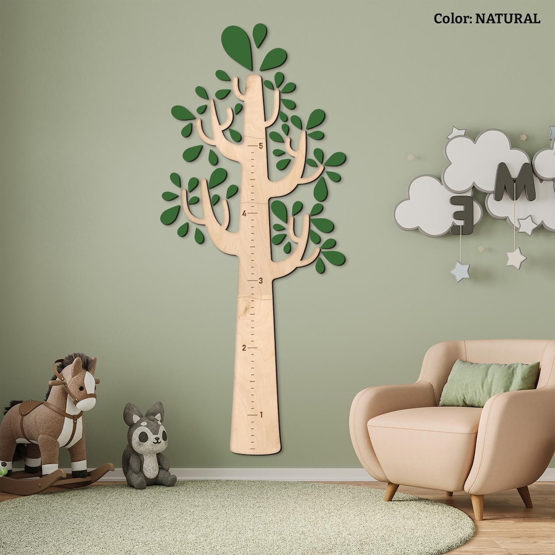 Tree Growth Chart, Kids Height Chart, Wooden Growth Chart Tree, Nursery