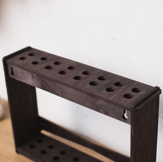 Drumstick Display Rack – Holds 10 Pairs, Wall Mount Or Shelf Stand, With Removable Labels