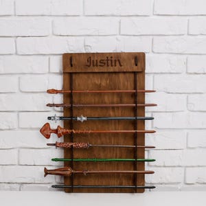 Magic Wand Holder, Wizard Wand Display Stand, Wooden Wand Rack, Fantasy Decor, Gift for Wizard Fans, Wizard wand holder