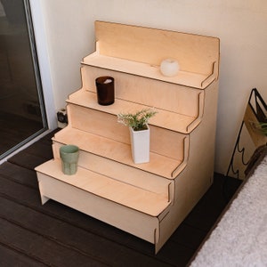 Wood display shelves, Retail display stand, Craft show display, Tiered display shelf, Display shelf for collectables, Portable display stand