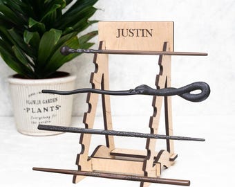 Soporte de varita de mago personalizado, soporte de varita de mago, soporte de varita mágica, soporte de exhibición de varita, estante de varita, estantes de varita, almacenamiento de varita de madera