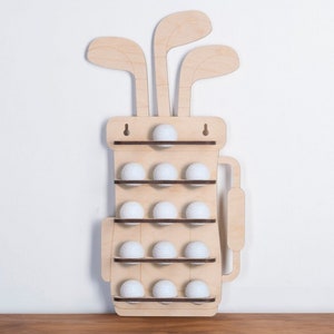 Wood golf ball box, Golf ball display shelf, Golf ball display holder, Golf ball display stand, Golf ball wall display, Golf ball storage