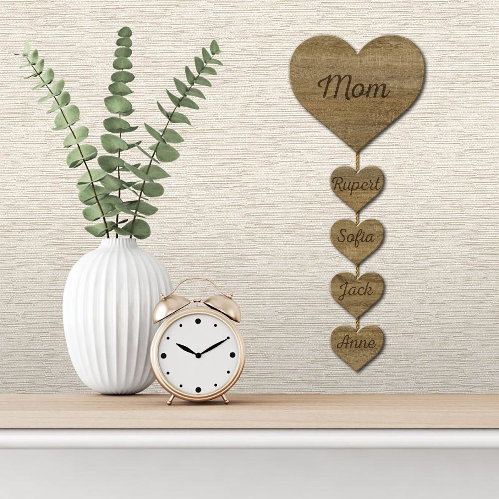 Family heart wall plaque Family wall hanging Mothers day Etsy