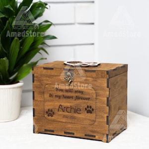 Custom pet urn, Wood pet urn box, Pet urn with photo, Custom wood urn, Pet keepsake box, Urn for dog ashes, Dog cremation urn box
