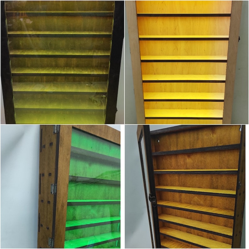 Shot Glass Display Case With Led Shot Glass Display Shelf Etsy