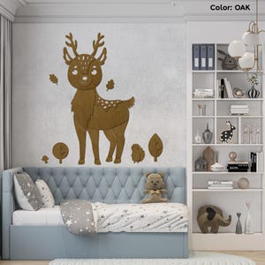 Arte murale con cervo in legno, decorazioni per cameretta con cervo, decorazioni con cervo e cerbiatto, arte murale con cervo per cameretta, cartello con cervo per cameretta, arte con cervo del bosco, arte murale con cerbiatto