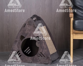 Cat scratcher house,Cat house with scratcher,Modern cat furniture,Eco friendly cat house,Indoor cat condo,Cat playhouse,Cat lounge furniture