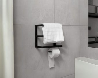 Bathroom towel holder rack, Metal bathroom shelf,Small Bathroom Storage,Wall Mounted Towel Rack,Toilet Paper Holder,Minimalist bathroom Rack