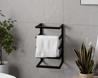 Toallero moderno, Toallero de baño, Toallero vertical, Toallero de acero inoxidable, Toallero industrial, Toallero negro mate