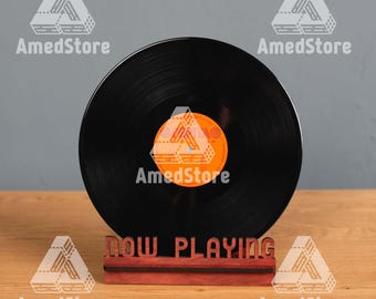 Nu spelen platenstandaard, houten vinylstandaard, vinyl recordhouder, vinylplatendisplay, nu draaiende display, albumdisplay, lp-houder