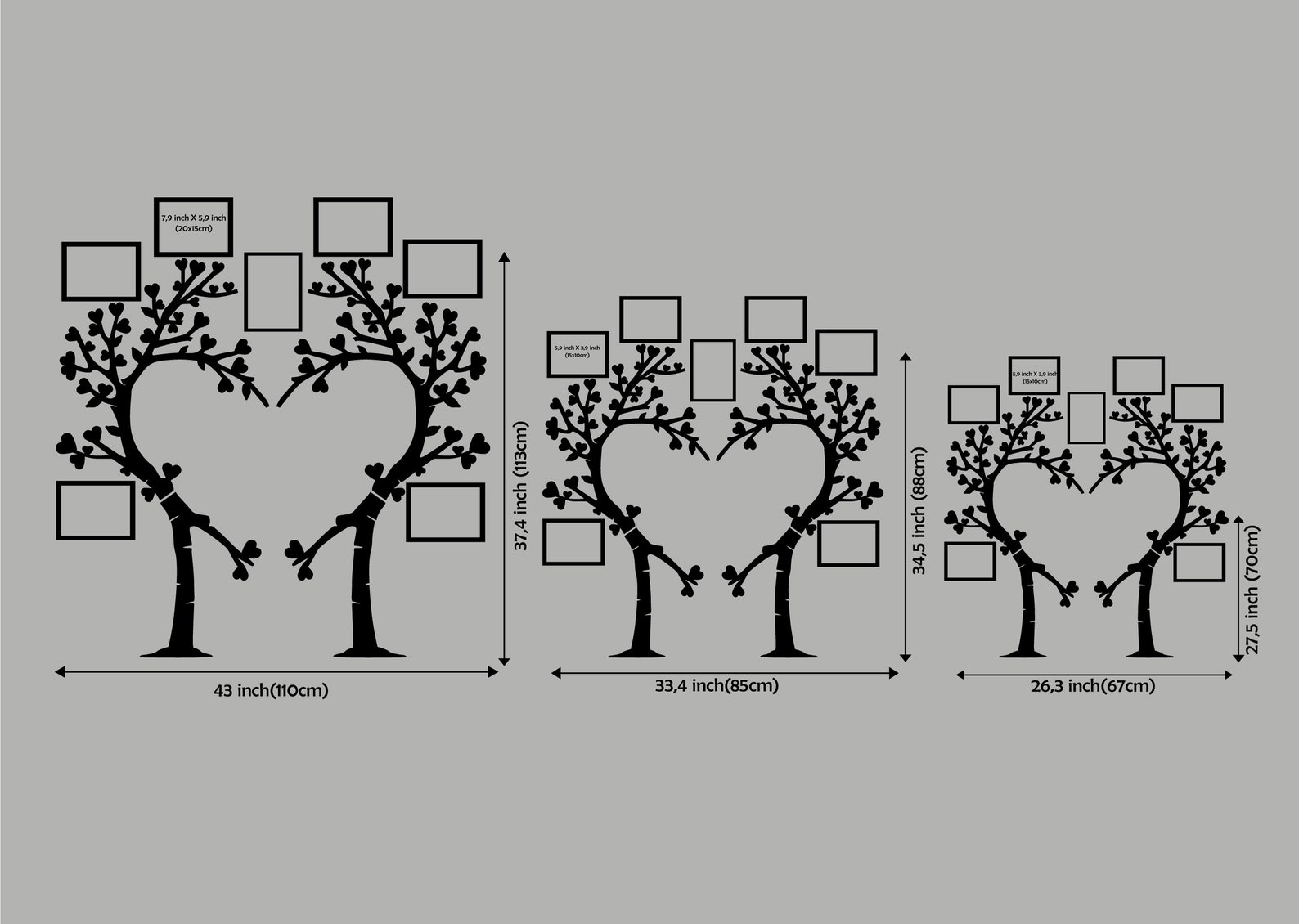 Family Tree Wall Art Wood Family Tree With Photos Family Etsy