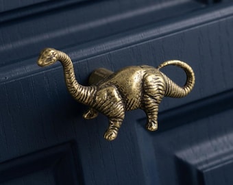 Dinosaur Cabinet Knobs, Copper Drawer Pulls, Nursery Dresser Handles, Kids Room Furniture Hardware, Animal Cabinet Knob