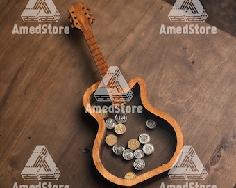 Wooden coin bank, Guitar piggy bank, Piggy bank adult, Wooden money bank, Saving box for kids, Wood piggy bank, Piggy bank for boys