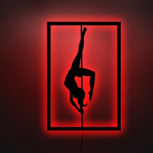 Pole Dance Neon Leuchtreklame, Pole Dance Leuchtreklame, Pole Dance Wanddekoration, Pole Dance Leuchtreklame