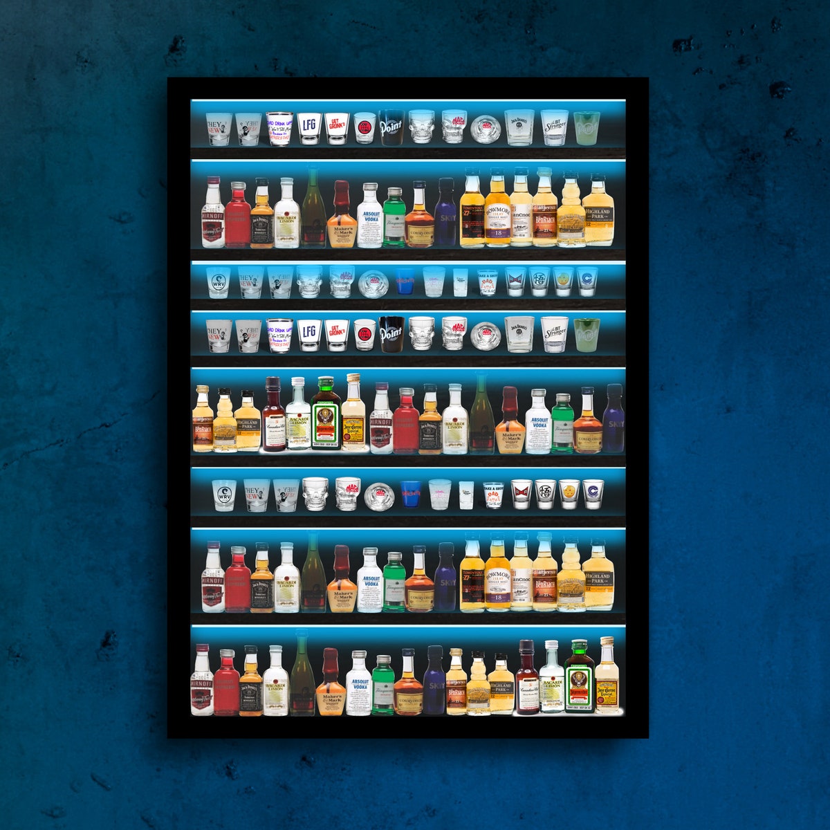 Shot Glass Display Case With Led- Etsy