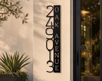 Custom Vertical House Number Sign, Personalized House Number Plaque, Modern Address Sign, Vertical House Number, Custom Address Plaque