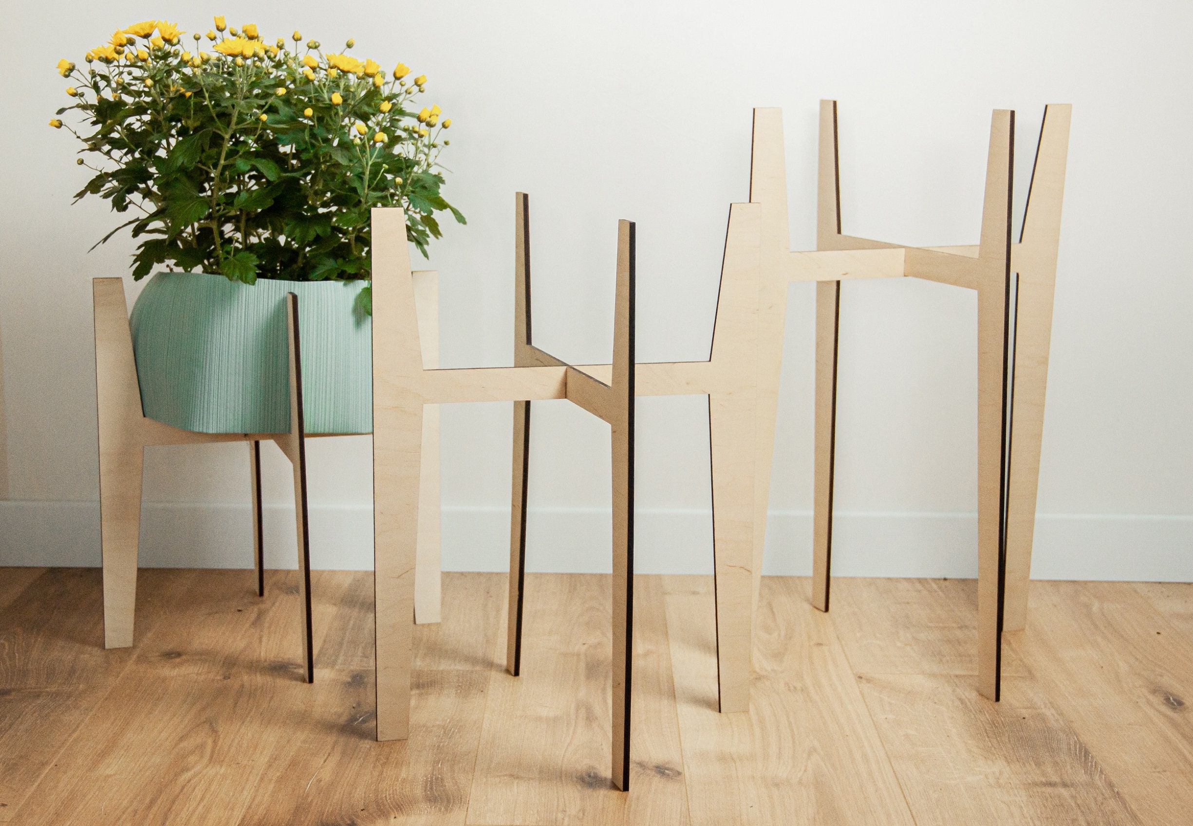 Mid Century Plant Standplant Stand Wood Indoorflower Stand Etsy Australia