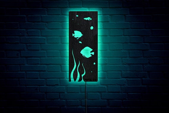 Fish Neon Sign, Fish Led Light, Fish Wall Art With Led, Fish Wall