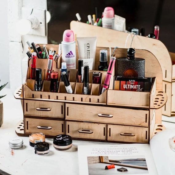 Caja organizadora de maquillaje, organizador de mujer Vintage