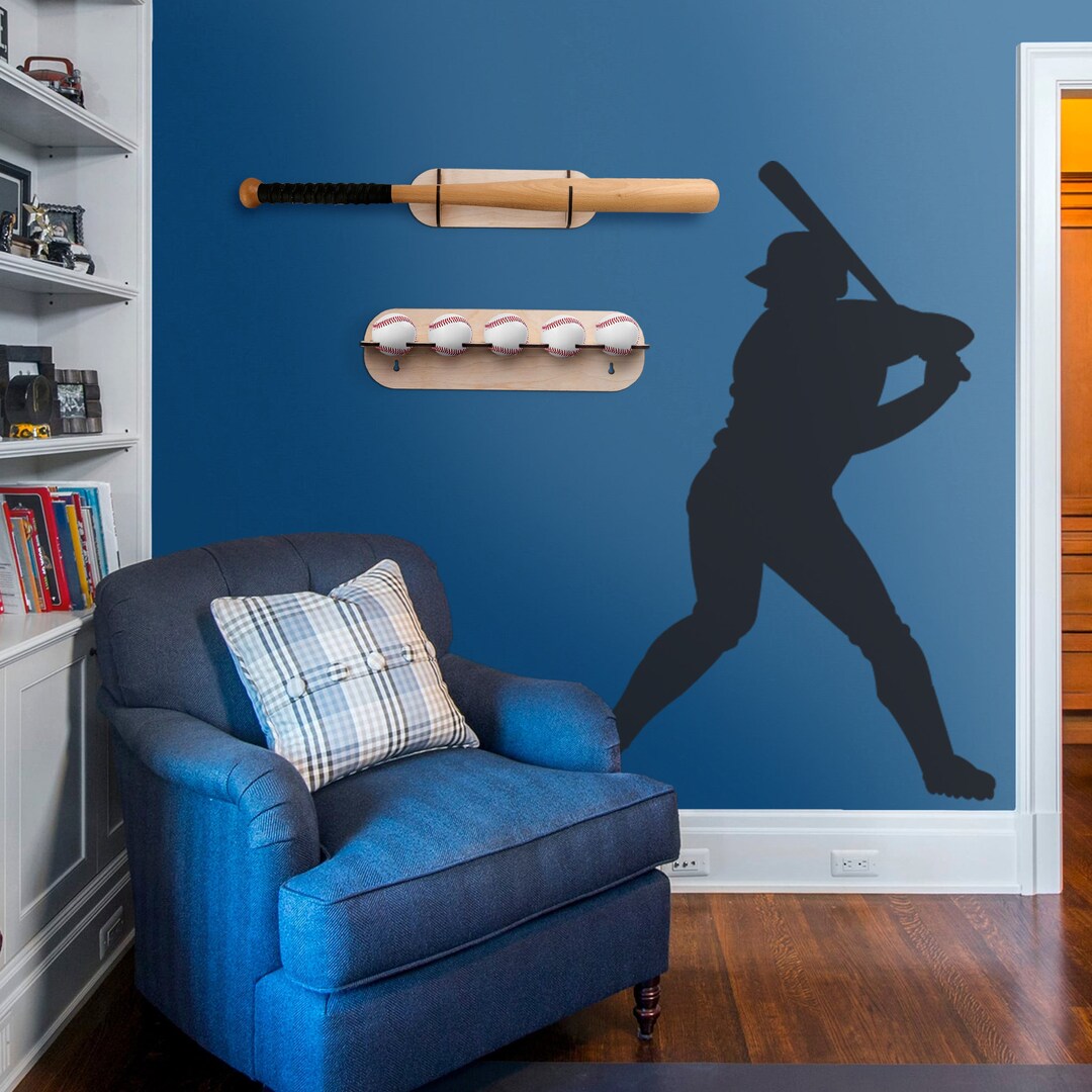 Baseball Bat Holder for Wall Horizontal, Baseball Bat Display Rack