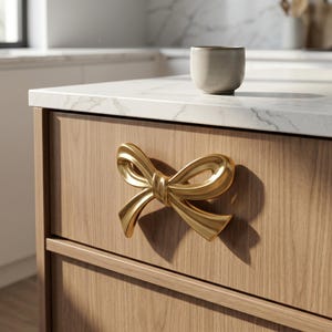 Bouton de placard avec noeud, Poignée de tiroir décorative, Adorable poignée de meuble en ruban, Bouton de tiroir avec noeud, Poignée de placard en ruban