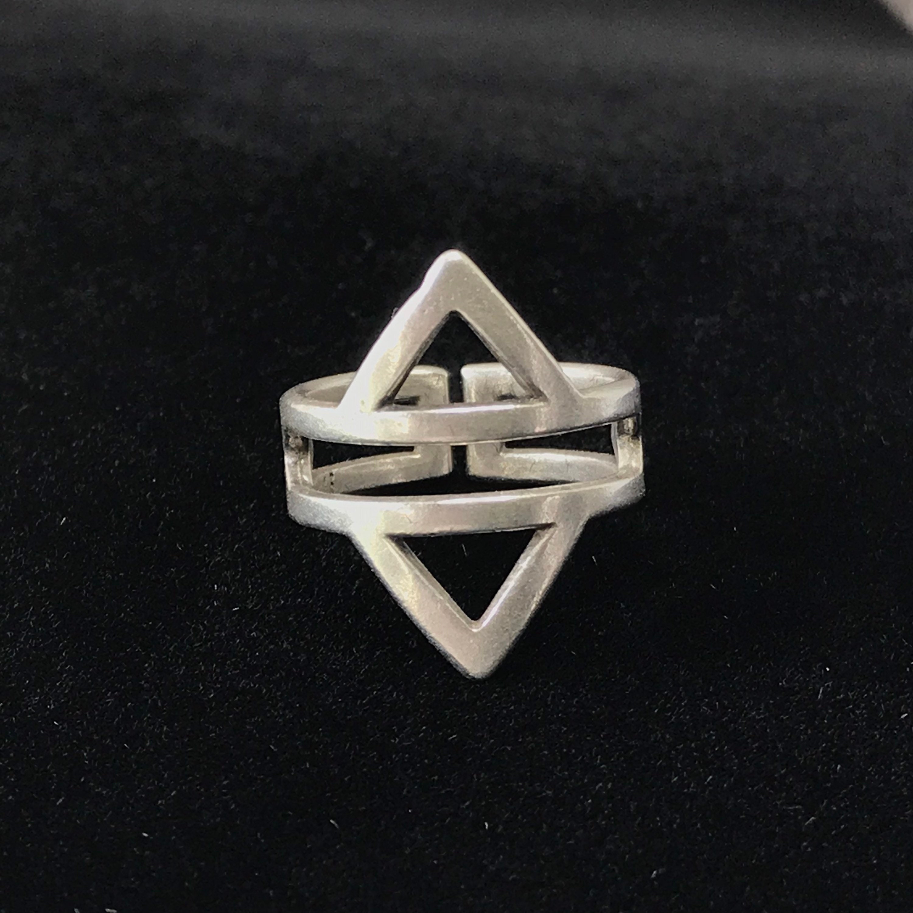 Silver Triangle Ring Triangle Ring Silver Ring Adjustable Etsy