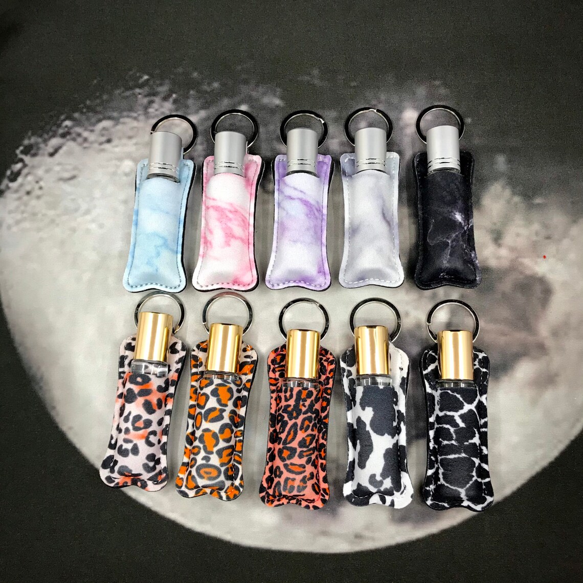 Roller Bottle Keychain Holder Essential Oil and Moon Water Etsy
