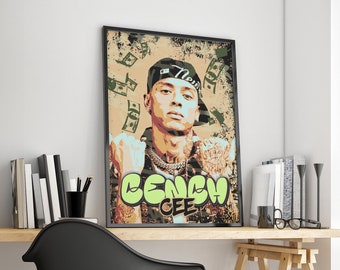 Central Cee Poster Konsttryck, Graffitistil, Cench