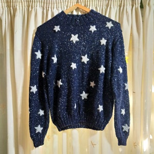 Hand knitted Coraline inspired stars sweater