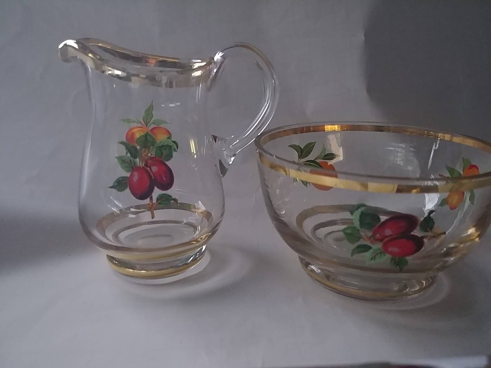 Hand Painted Fruit Themed Sugar Bowl and Creamer Etsy