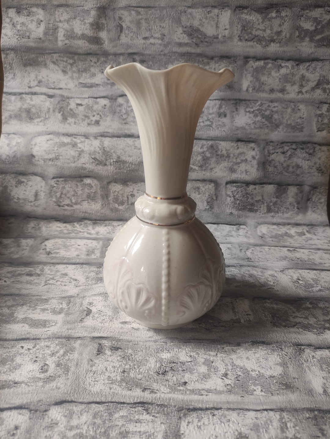 Vintage Belleek Rossmore Vase 1914 With Original Sticker Etsy