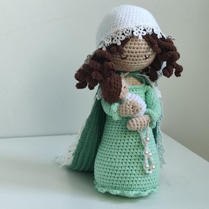 Virgen Mary with a child crocheted,Nativity crochet. amigurumi doll Saint Mary, a gift for grandmother.