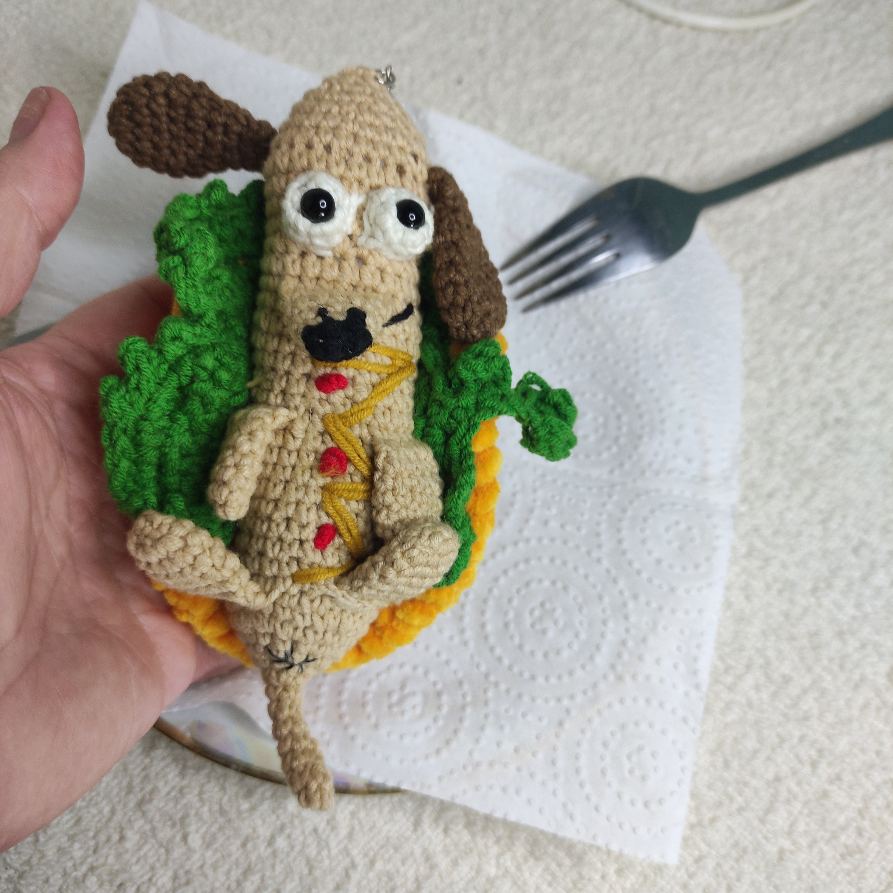 Hot Dog Crochet Dog Toy main image 1