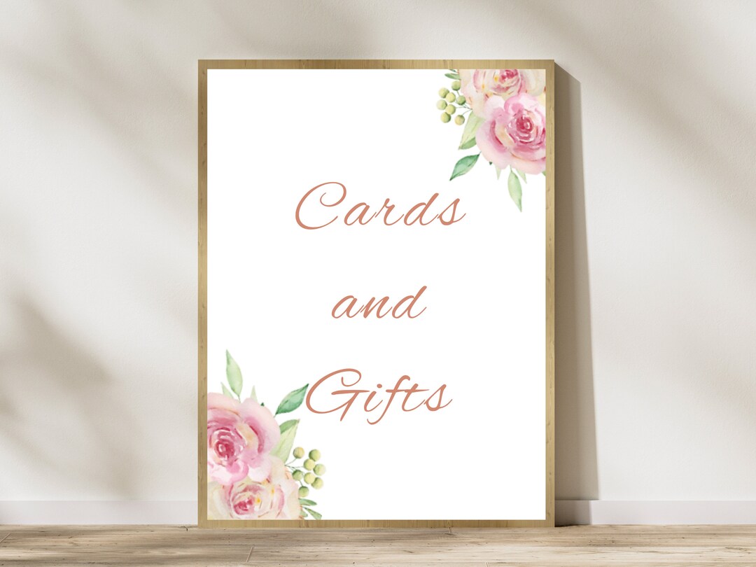 Baby Shower Cards and Gifts Table Sign Printable Floral Baby Etsy