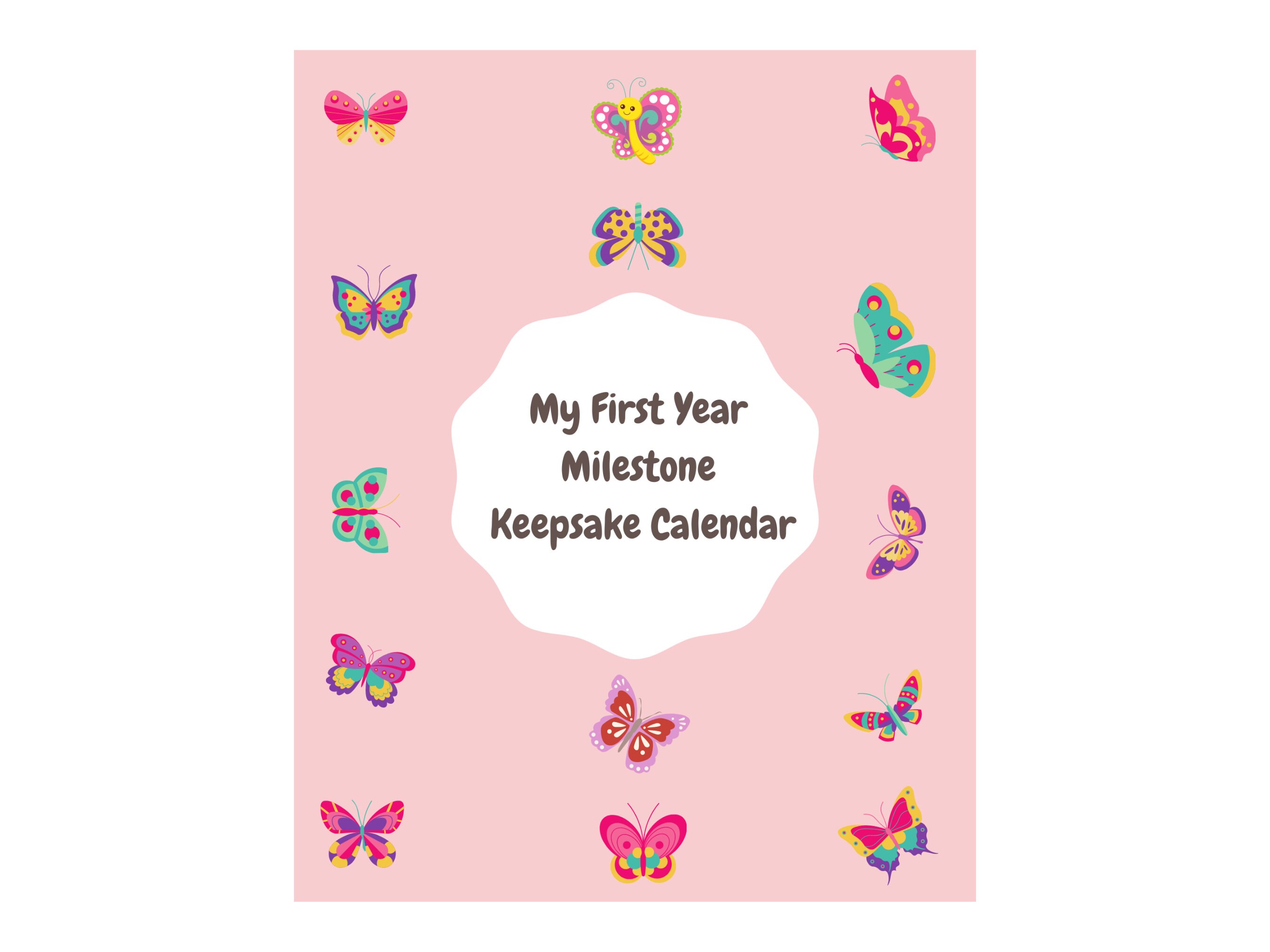 Butterfly Baby First Year Keepsake Calendar Baby Accessory Etsy