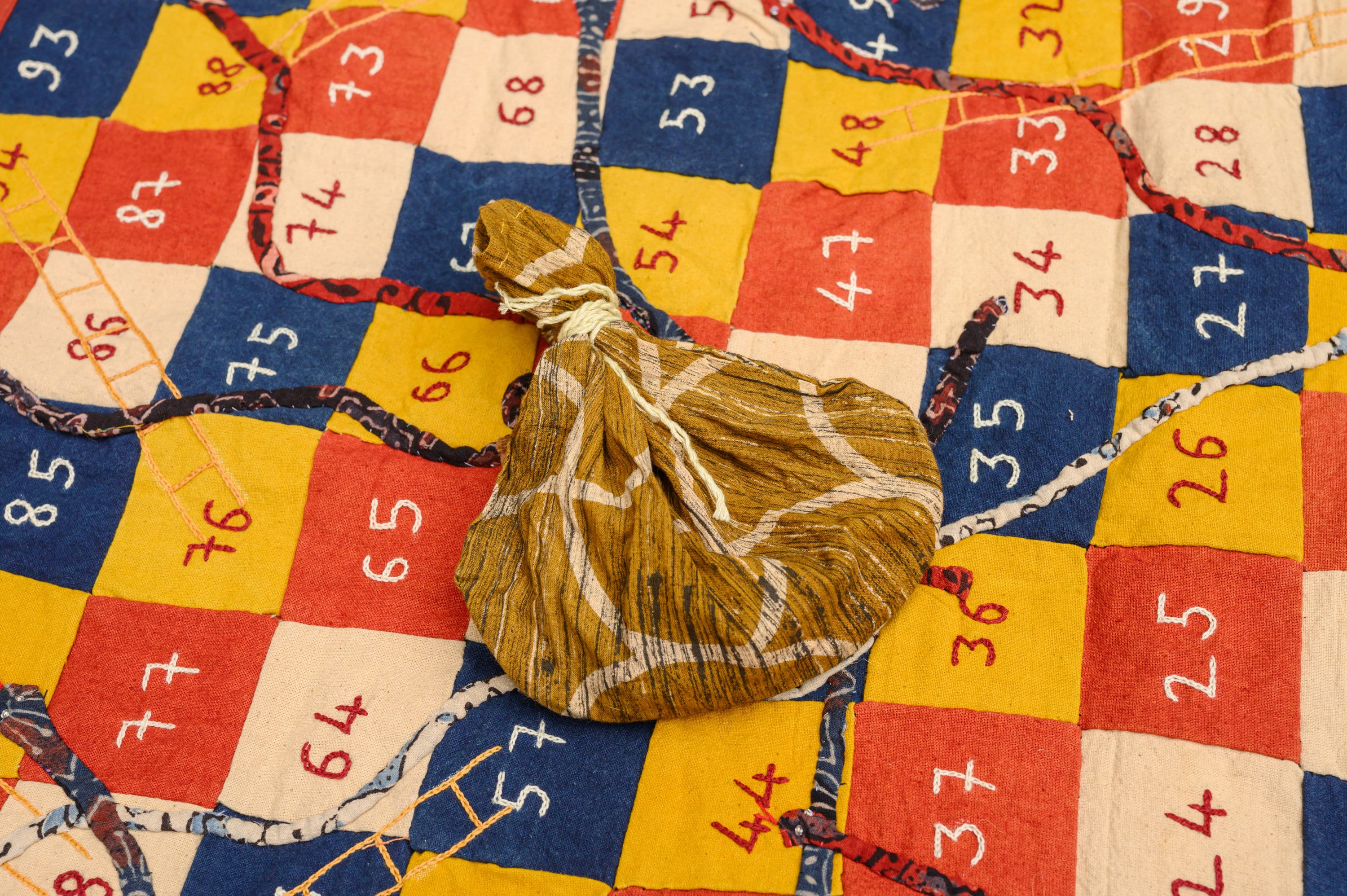 Snakes and Ladders, Chutes and Ladders, Fabric Board Game, Quilted