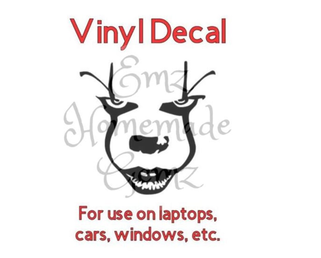 Pennywise IT Vinyl Decal Car Laptop Window Sticker Transfer Losers Club