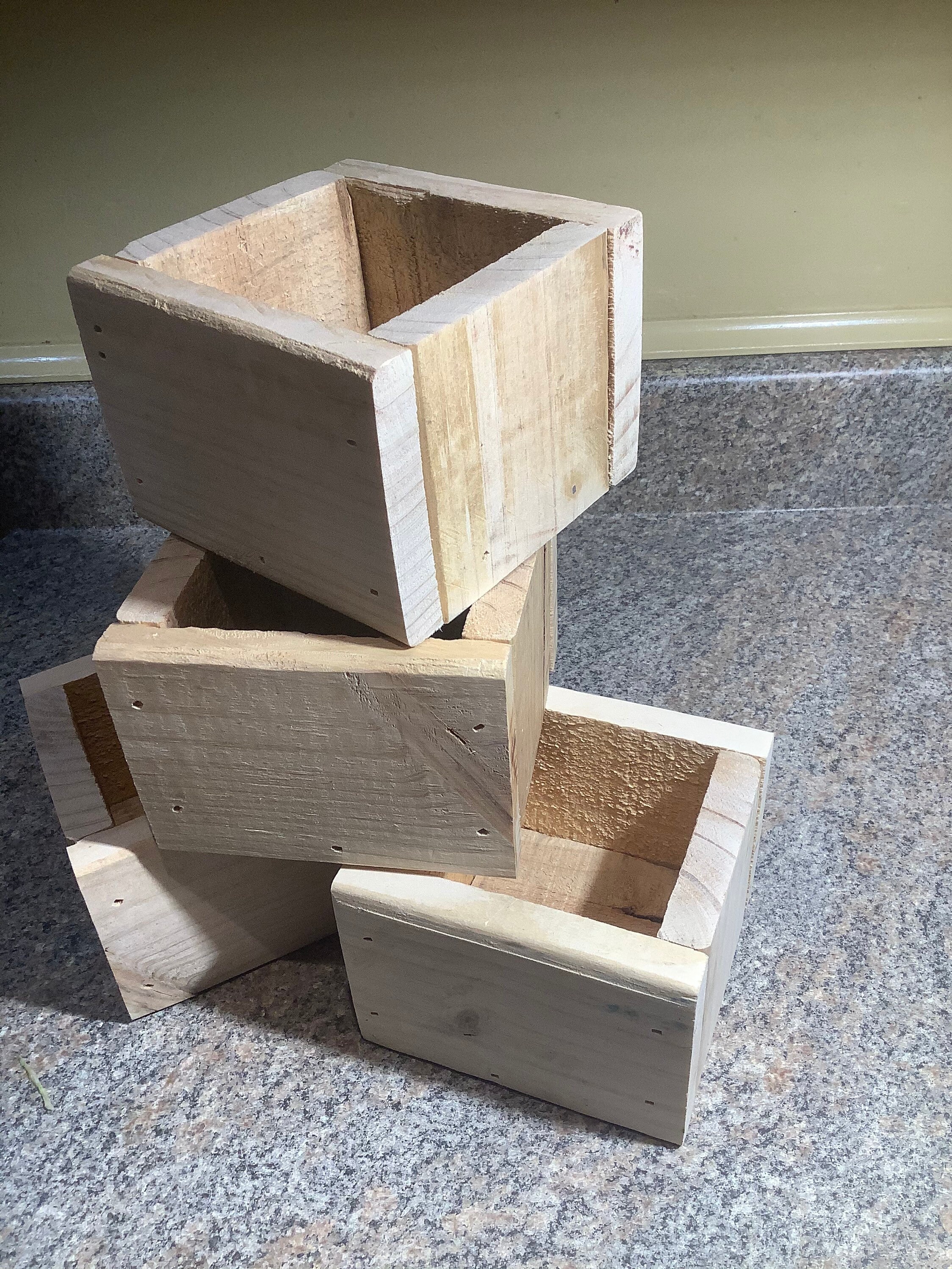 Cajas de madera rústicas hechas a mano hechas de tablas Etsy España