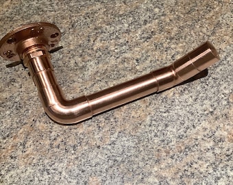 Copper Pipe Toilet Paper Holder, Industrial, Bathroom Accessories, Steampunk, Tissue, Bath .